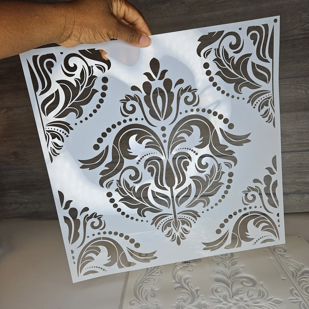 Elegant White Wall Stencil Decor Large Pieces 9set